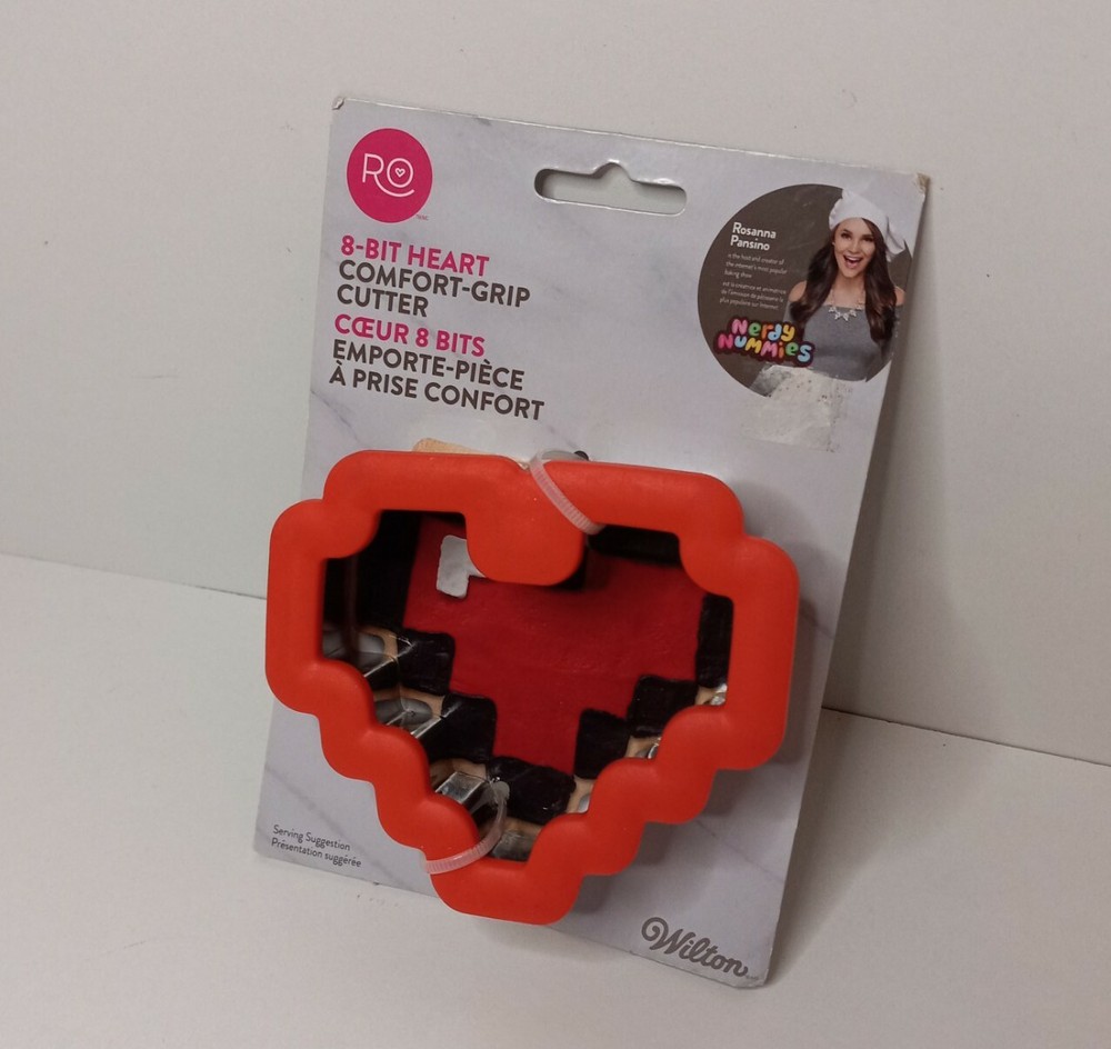 Rosanna Pansino 8-Bit Heart Comfort Grip Cookie Cutter (2310-3726) - Wilton