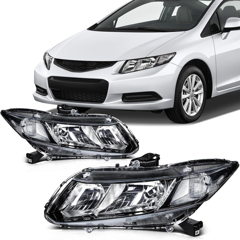 Headlight Assembly For 2012-2015 Honda Civic 4Dr Sedan/2Dr Coupe Left&Right