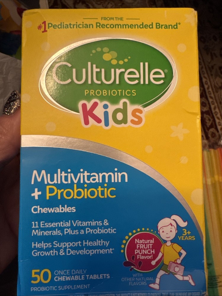 Culturelle Kids, Multivitamin + Probiotic 50 Chewables, Fruit Punch EXP 03/25