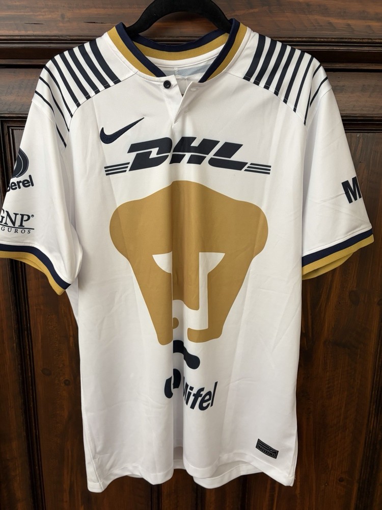 Nike Pumas UNAM Soccer Jersey Dani Alves TG White Gold Navy
