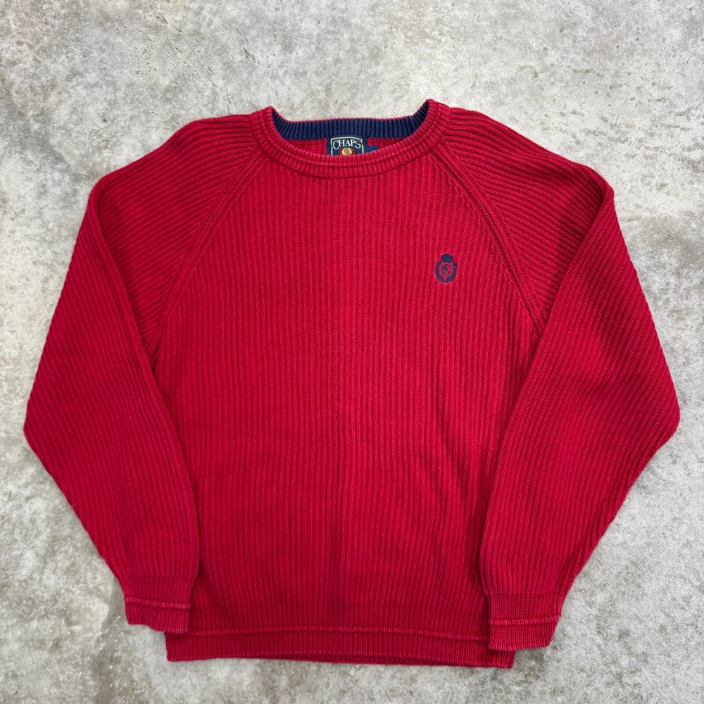 Vintage Chaps Ralph Lauren Sweater Mens Large Ribbed knit heavyweight preppy