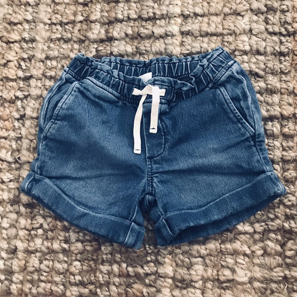 Gap Kids 1969 Pull-On Shorts Girls Size Small Regular Blue Denim-Look Cuffed