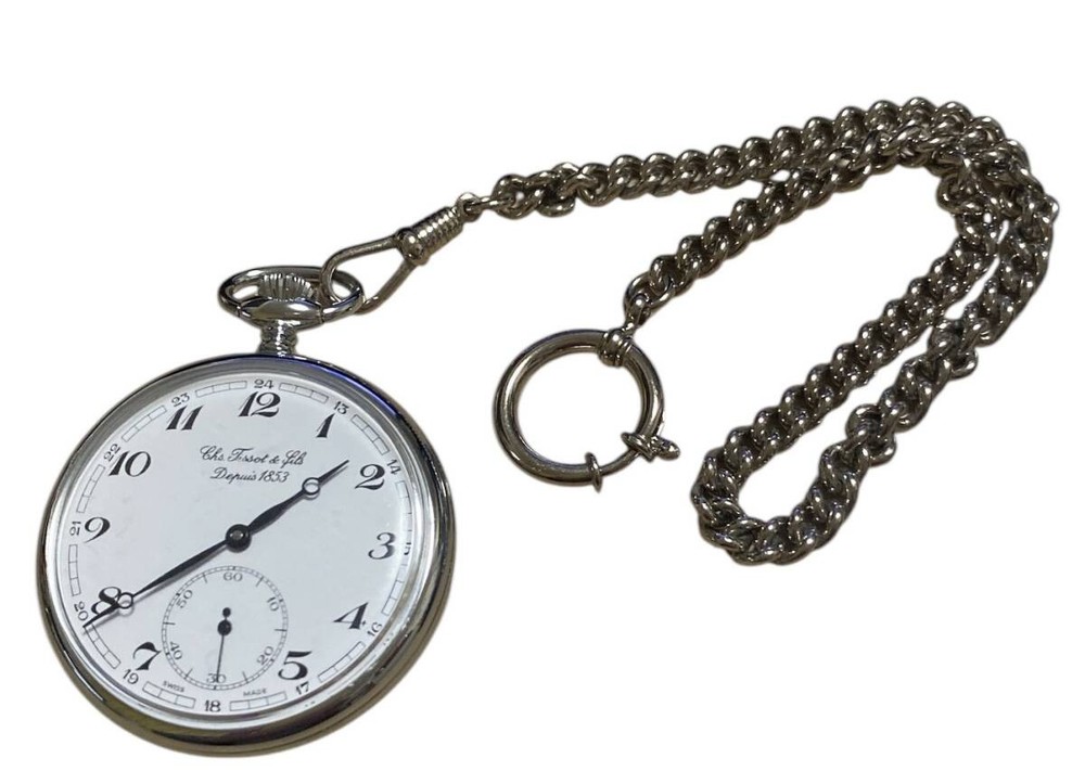 TISSOT Pocket watch (chs tissot fils depuis) 1853 Engraved back case Smoseko