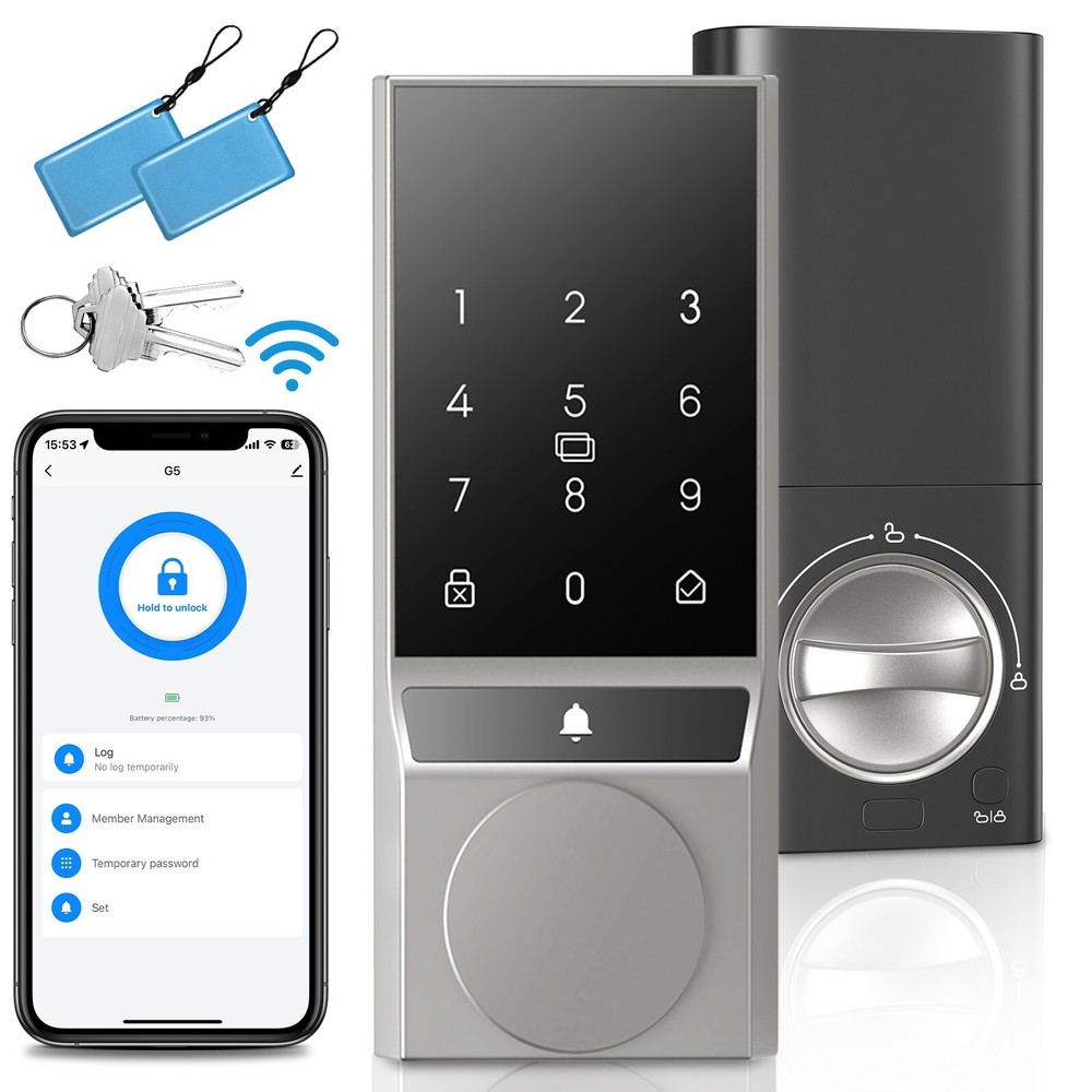 Smart WiFi Keyless Entry Deadbolt Lock with Remote App Control