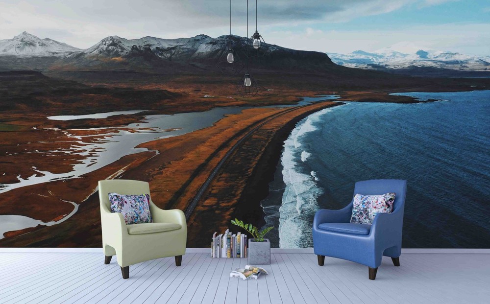 3D Mountains Sea Landscape Wall Murals Wallpaper Murals Wall Sticker