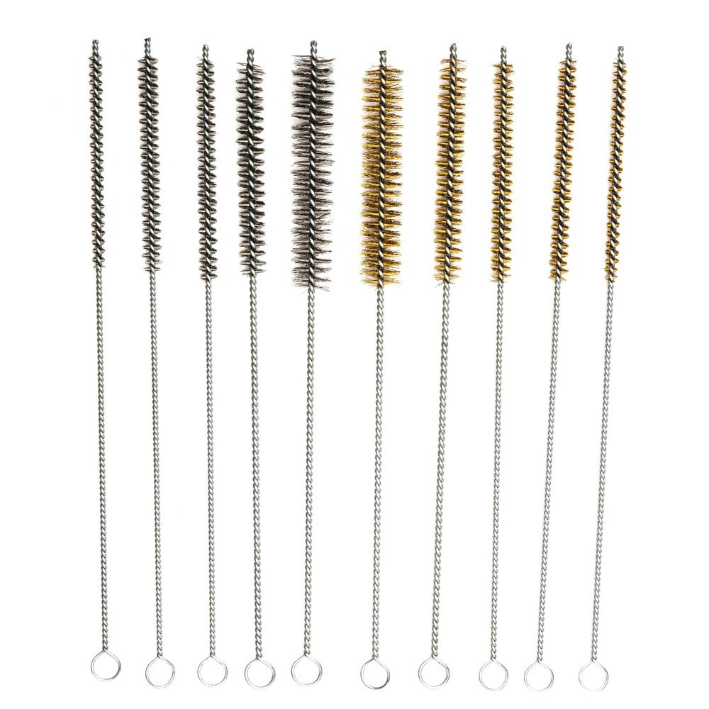 10-Piece Brass Wire & Stainless Steel Tube Cleaning Brush Kit for Precision Cleaning
