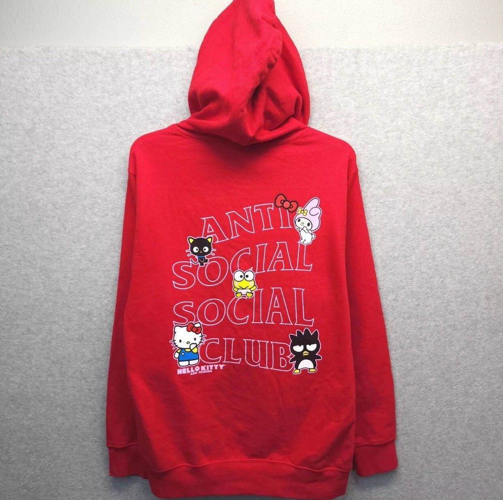 ASSC Hello Kitty Red Hoodie Cotton Medium Friends Collab