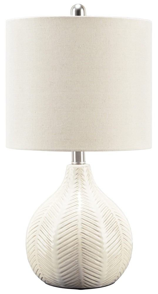 Signature Design by Ashley Rainermen 20-inch Modern Herringbone Ceramic Table Lamp