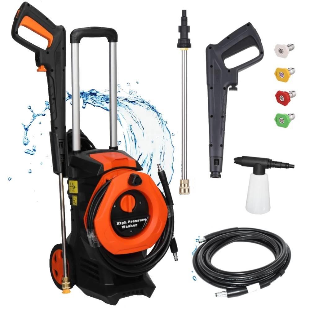 4500PSI Electric Pressure Washer with Telescopic Handle in Orange