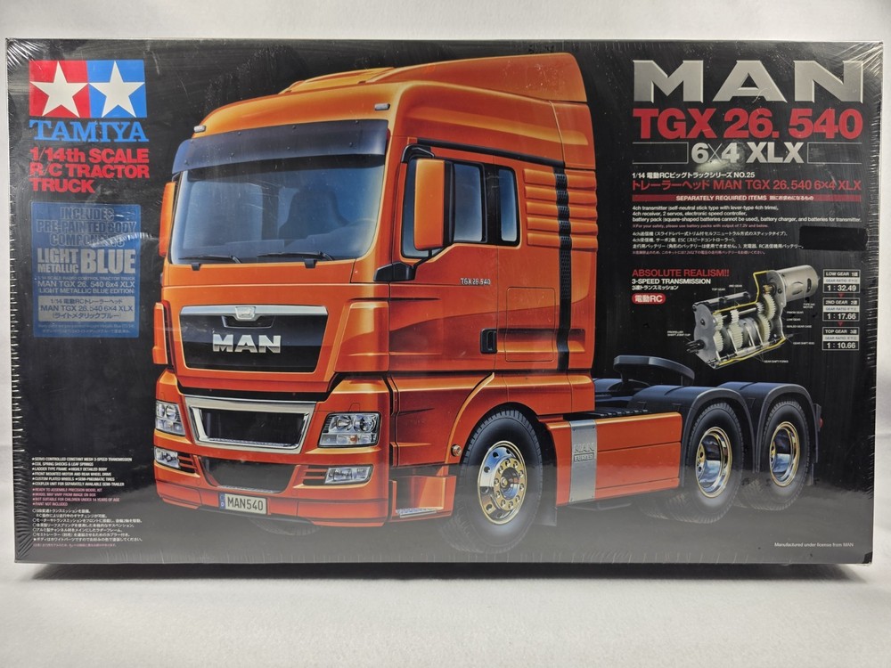 Tamiya MAN TGX 26. 540 6X4 XLX Light METALLIC BLUE Edition Kit 1/14 Scale SEALED