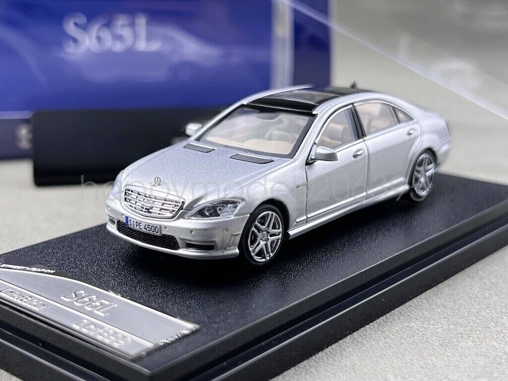 SW 1:64 Scale Silver S65L Mk5 W221 Sedan Sports Diecast Metal Car Collection