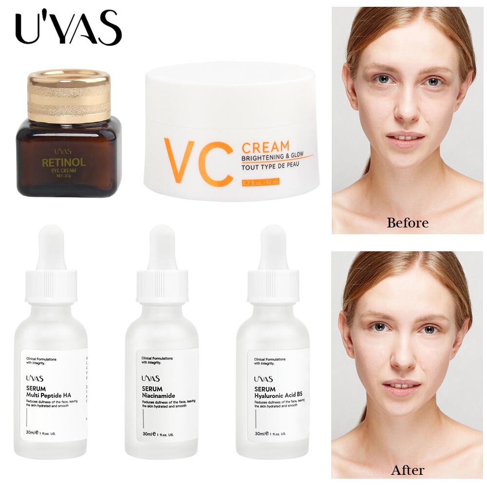 Multi Peptide Skincare Set with Hyaluronic Acid VC Retinol Eye Cream