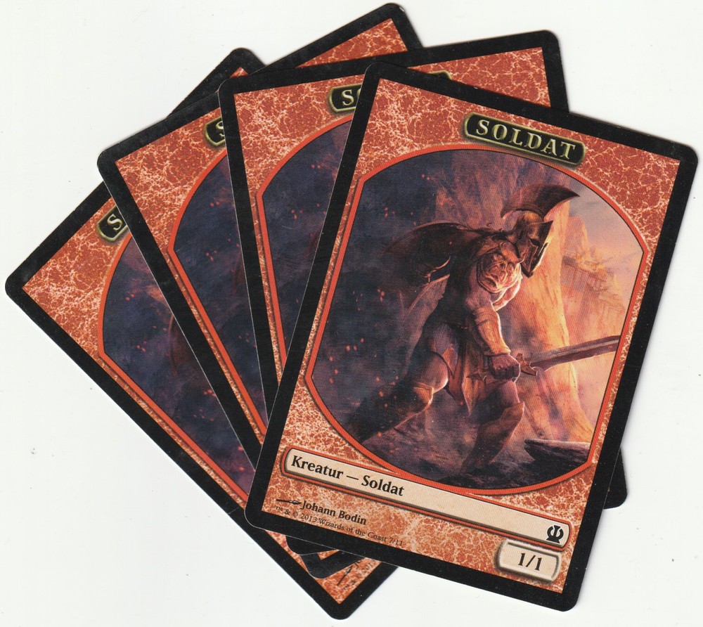 MTG 4x SOLDIER Red Creature Tokens MAGIC The Gathering Playset EXC