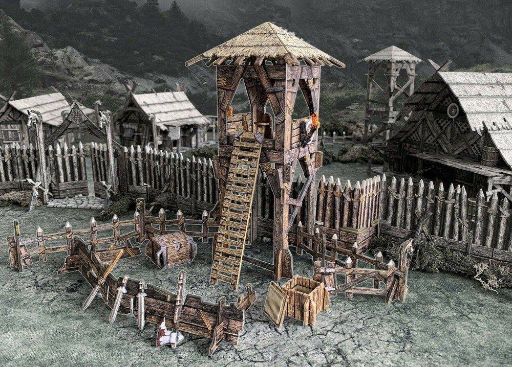 Fantasy Terrain Lookout Tower - D&D Warhammer DND Town Village Fort Scenery THG