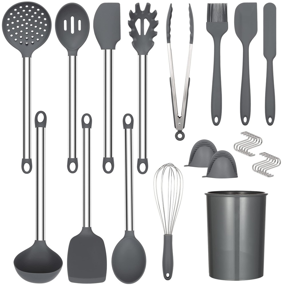 Kitchen Utensils Set, 27Pcs Cooking Utensils Set, Non-Stick Silicone Spatula Set