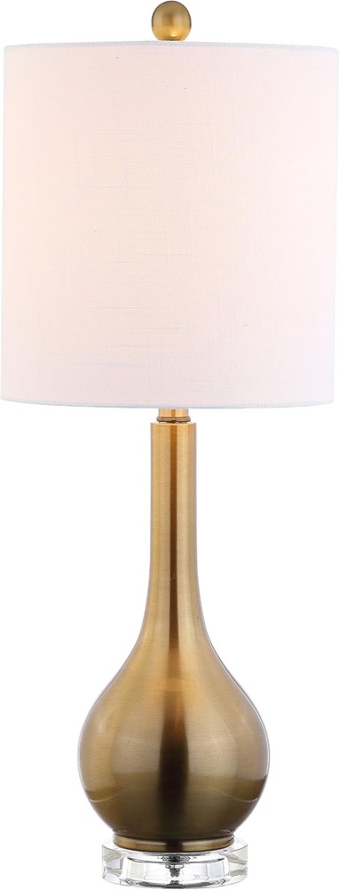 Jonathan Y Dylan 25-Inch Brass Gold Teardrop LED Chandelier with Crystal Accents