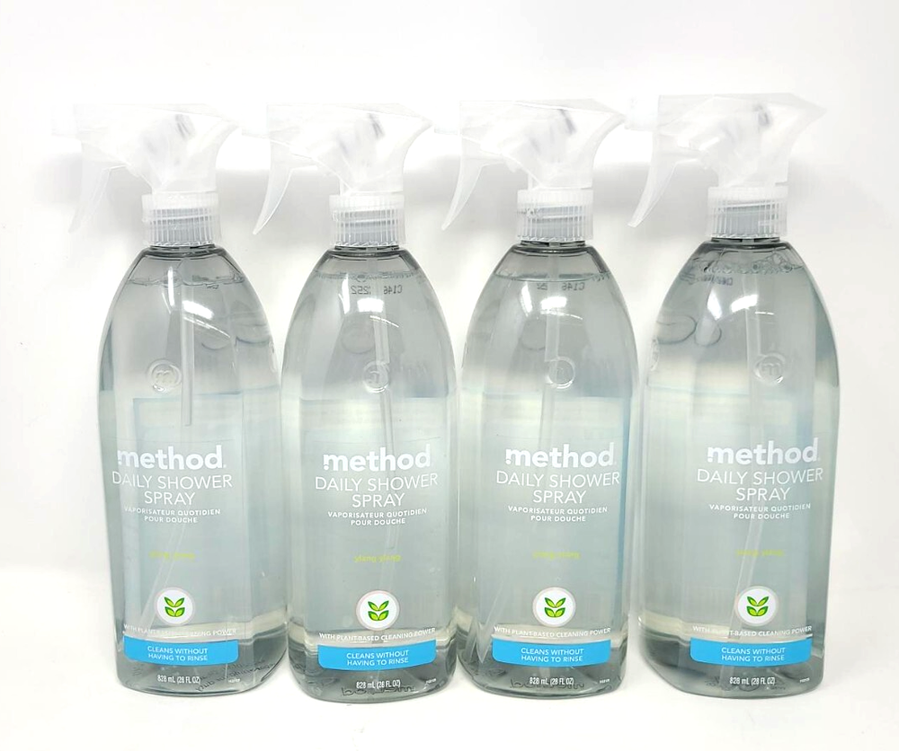 4X Method No-Rinse Plant-Based Ylang Ylang Daily Shower Spray Cleaner 28 fl oz
