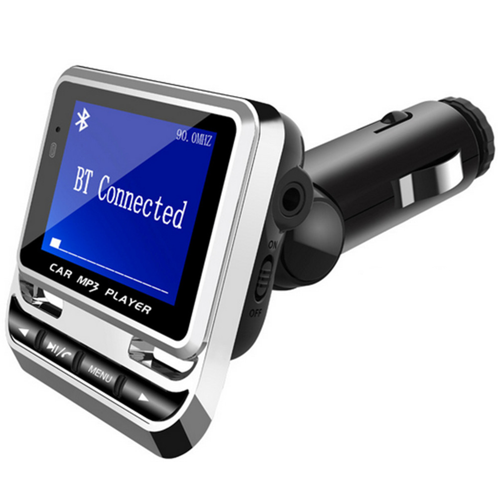Bluetooth Car FM Transmitter with MP3 Player, AUX Port, LCD Screen, and Hands-Free Call for Wireless Music Streaming and Safe Driving