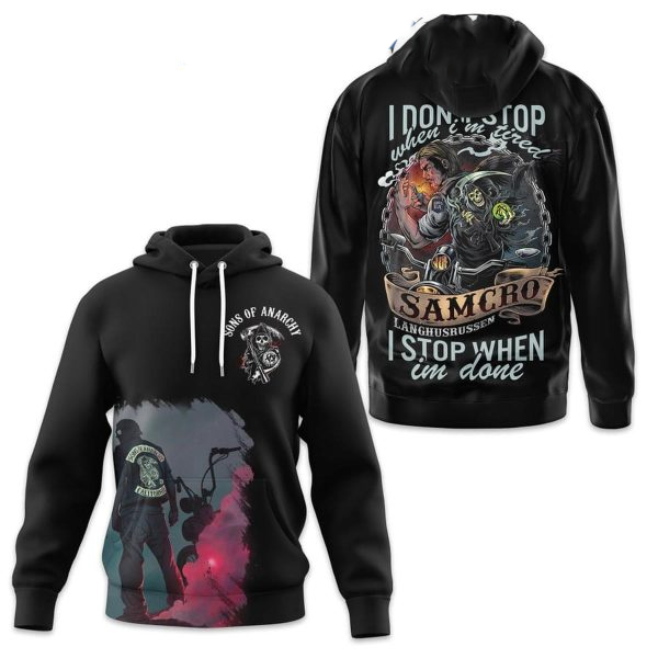 3d hoodie,  Sons Of Anarchy I Don't Stop When I’m Tired Hoodie ,shirt US size
