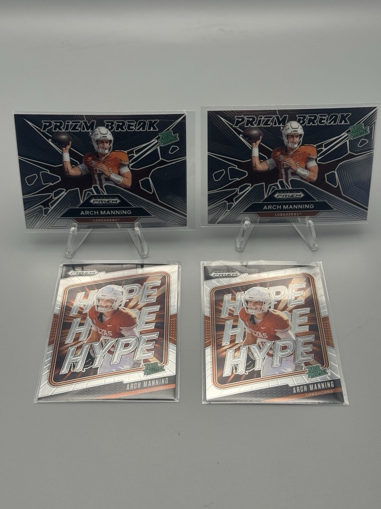 2025 Prizm Draft Picks Arch Manning Base Inserts - Prizm Break/Hype - 4 CARD LOT