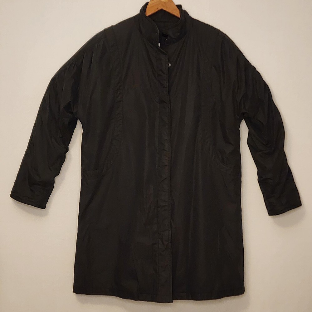 London Fog Black Mid-Length Weatherwear Jacket with Removable Liner Size 10