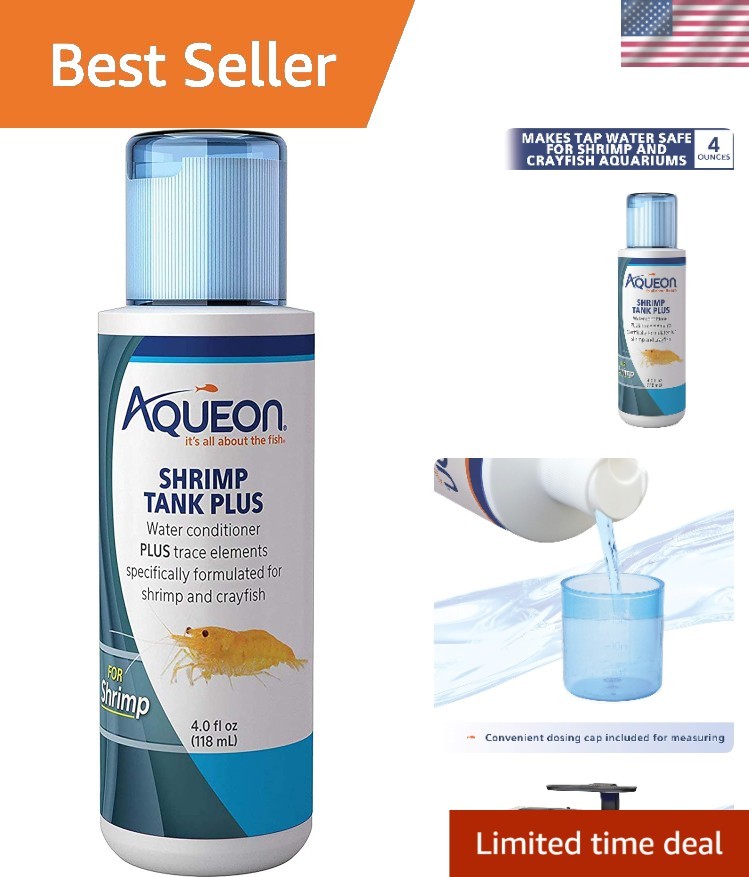 Aqueon Shrimp Tank Plus Water Conditioner 4 Oz for Healthy Shrimp and Crayfish