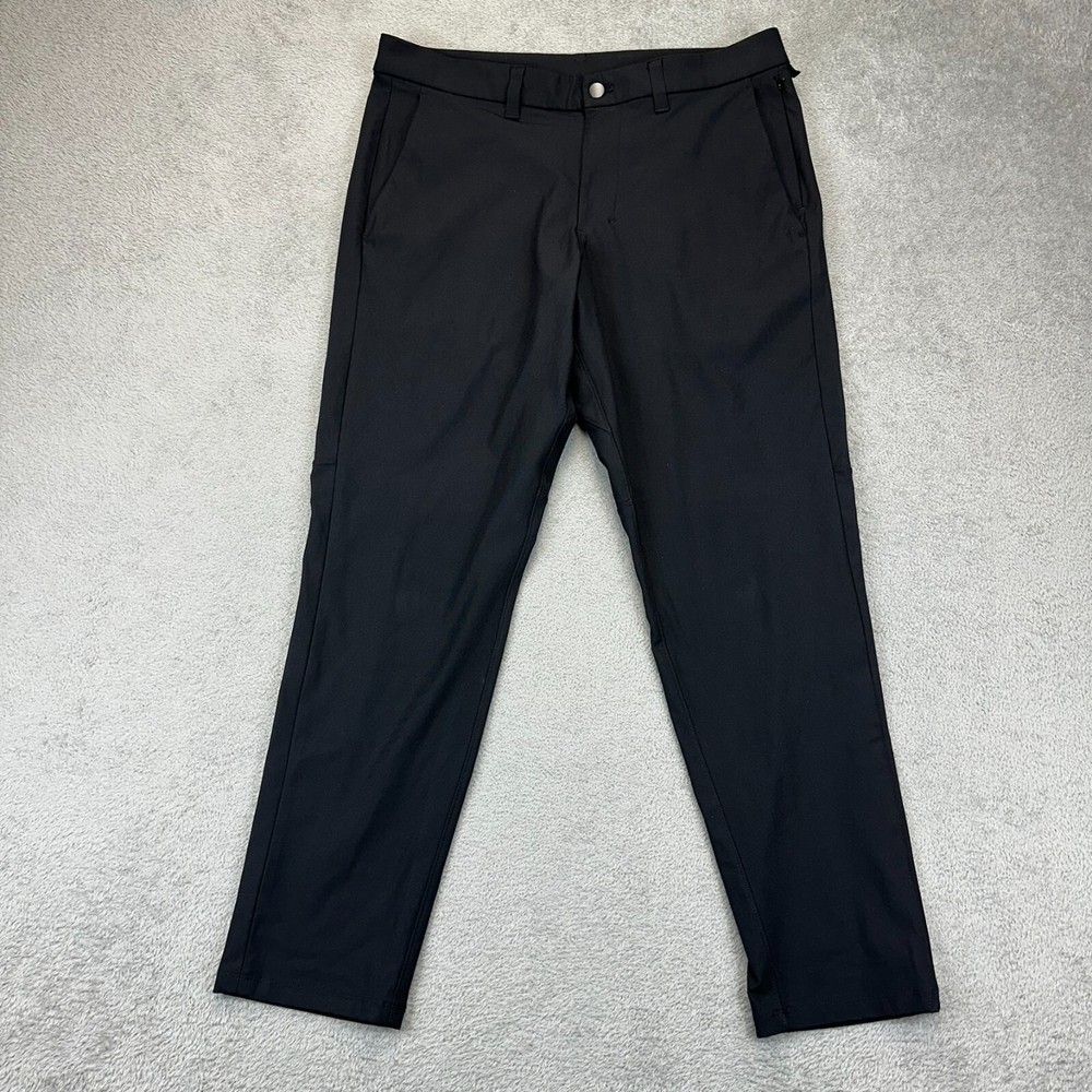 Lululemon Commission Slim-Fit Pants Black Mens Size 33 x 28 Warpstreme