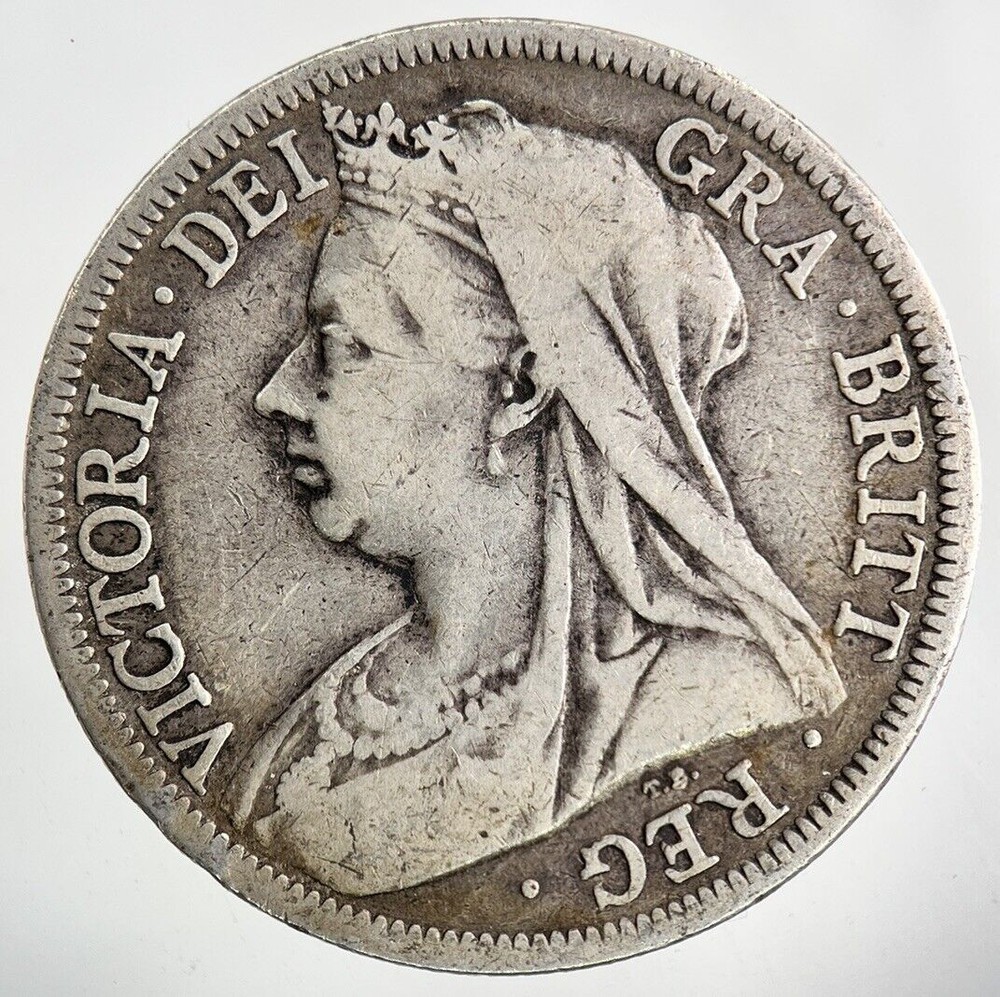 1900 Victoria Half-Crown Silver Coin in Collectible Condition