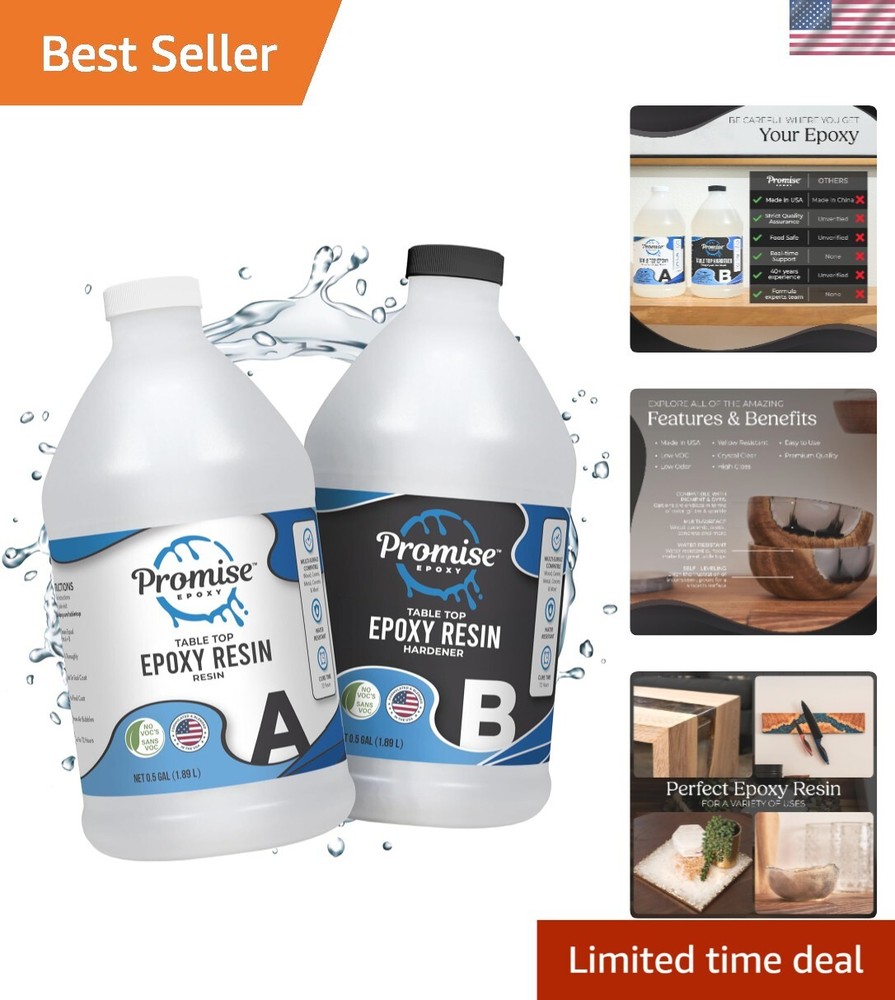 UV-Resistant Self-Leveling Epoxy Resin Kit for Tables & Crafts