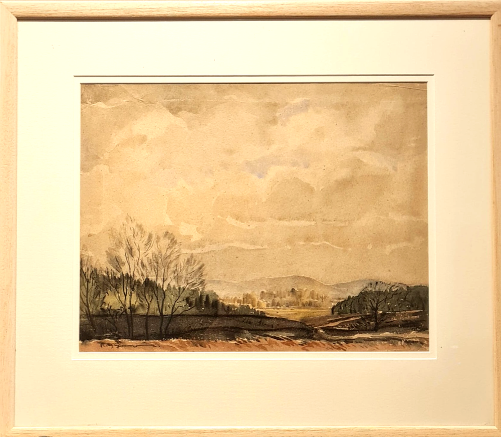Reg Gammon-Original Signed Watercolour – British Rural Landscape Trees - Framed
