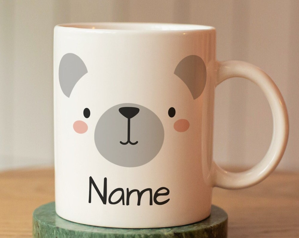 Custom Personalized Name Bear Mug for Kids – Ceramic Gift