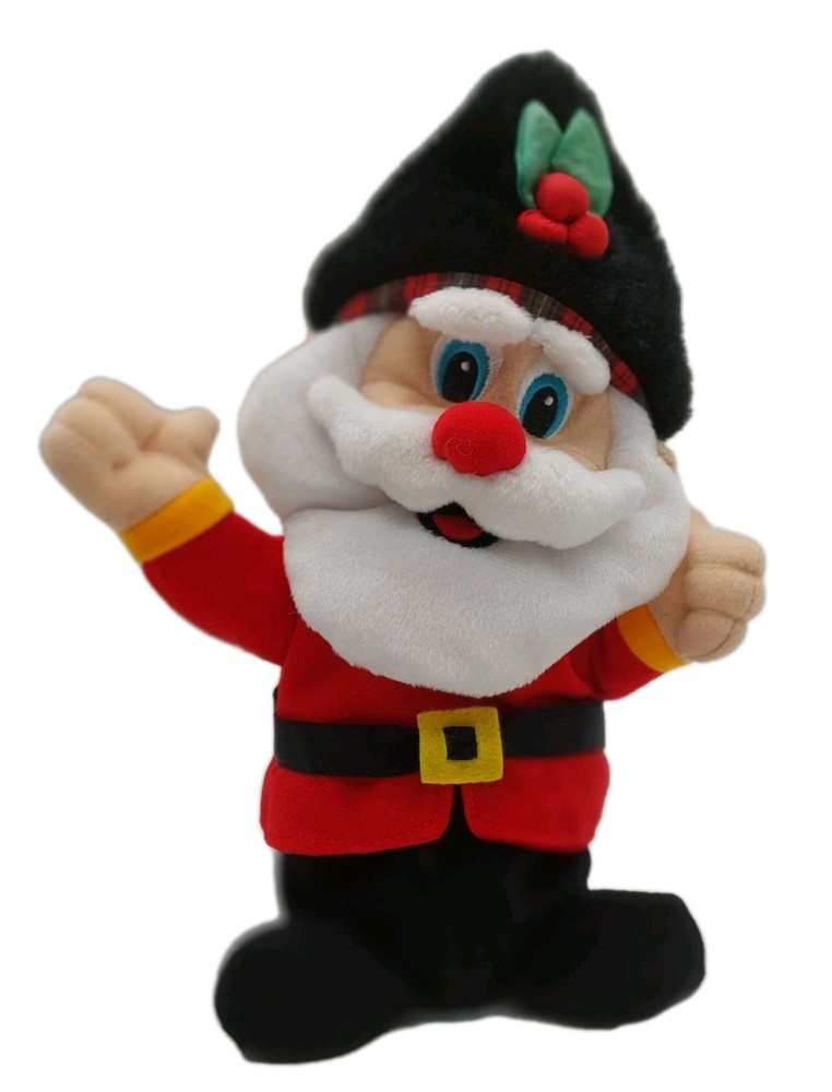 Wishpets Santa Claus Singing Animated Scottish Theme Outfit Plush Tested Works