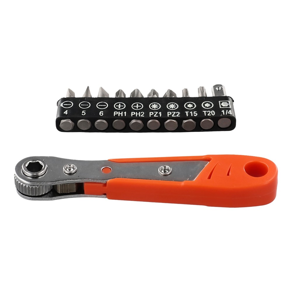 11X Magnetic Ratcheting Wrench Set with Screwdriver Bits