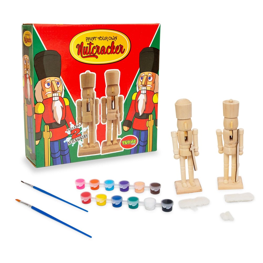 Create Custom 7-Inch Wooden Nutcracker Figures with this DIY Craft Kit | Set of 2