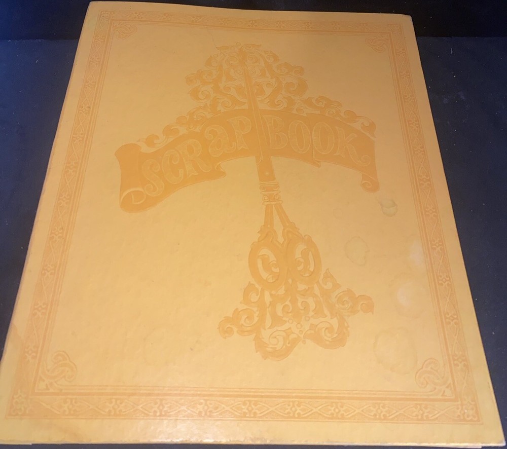 Scrap Book Album Yellow Textured Design 1950s Blank Unused Heavy Pages