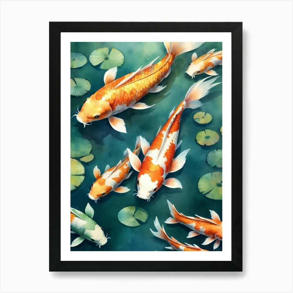 Koi Fish 2 Art Print Framed Wall Art Poster Canvas Print Picture