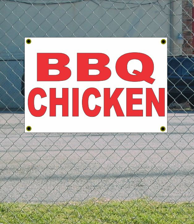 2x3 BBQ Chicken Red White Banner Sign New Discount Size and Price