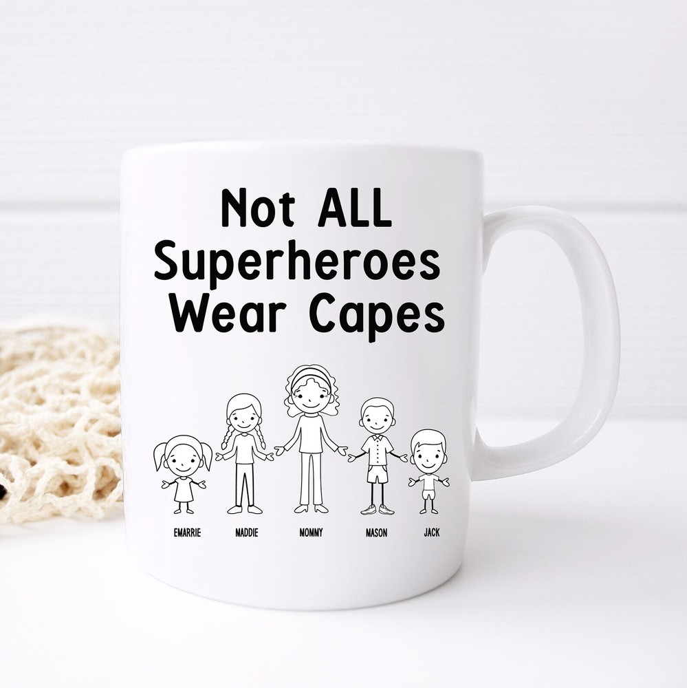Personalized Dad Mug Not All Superheroes Wear Capes Mug Father's Day Gift Daddy