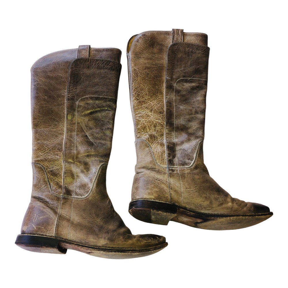 Women's Tan Leather FRYE Paige Riding Tall Boots # 77534 Sz 6 B
