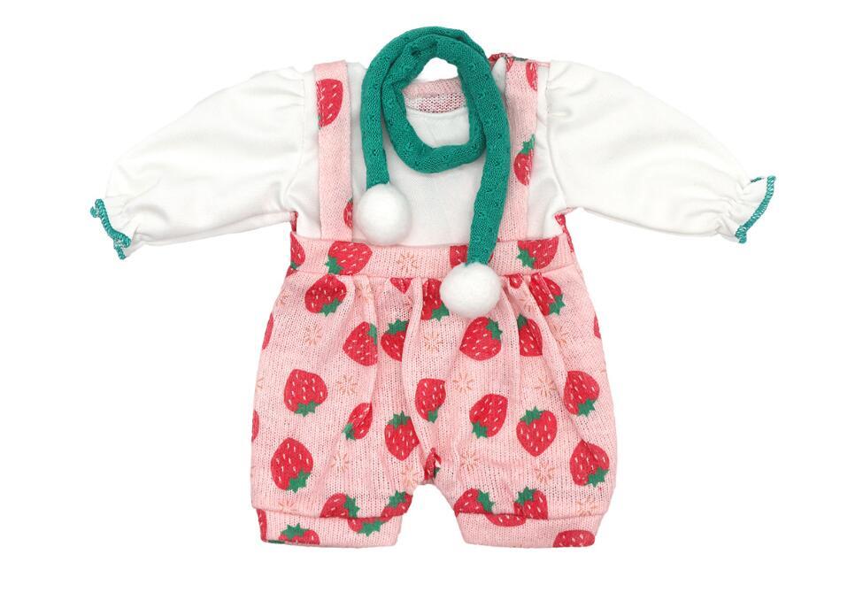 Strawberry print jumpsuit and scarf set for 18-inch American Girl doll outfits