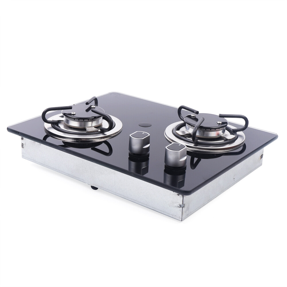Boat Caravan RV Camper LPG Gas Stove Hob 2 Gas Burner Tempered Glass Cooktop TOP