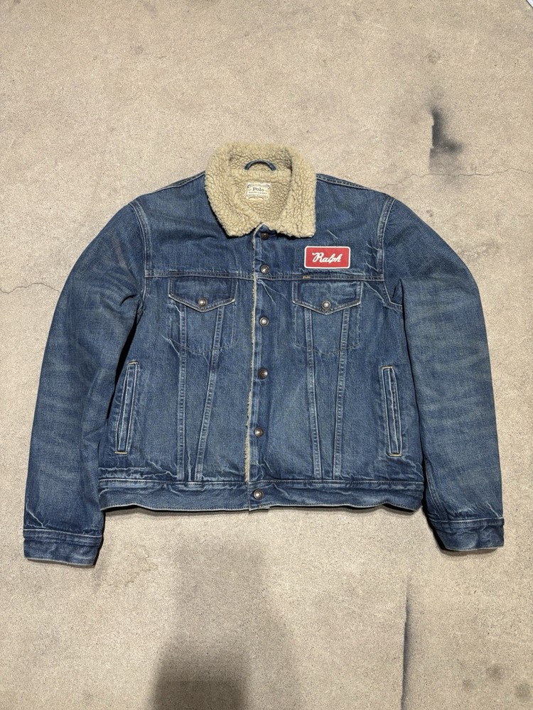 Polo Ralph Lauren Sherpa Denim Jacket Size XL Excellent Condition
