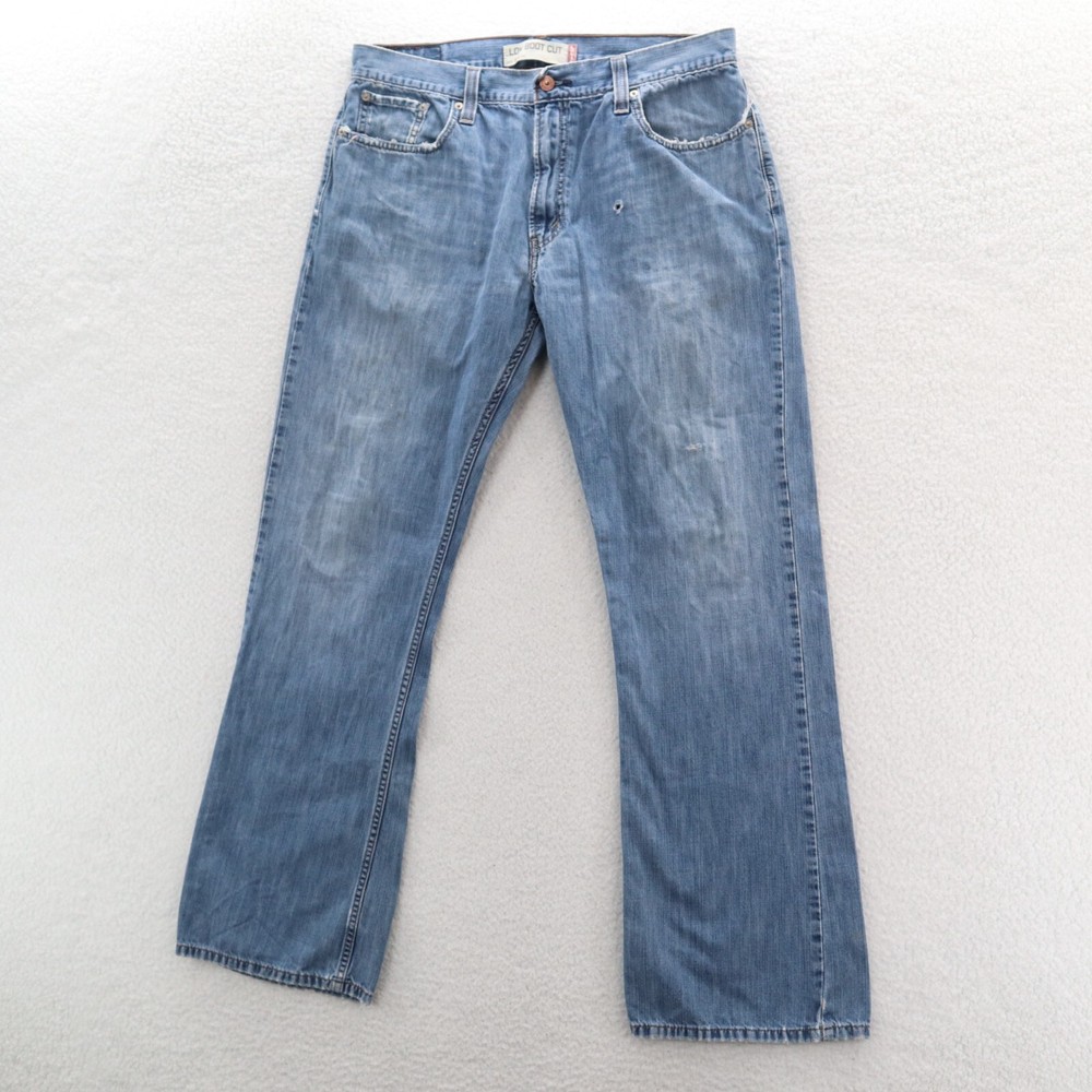 Levis Jeans Mens 36x34 Blue 527 Boot Cut Distressed Denim Cowboy Grunge Y2K
