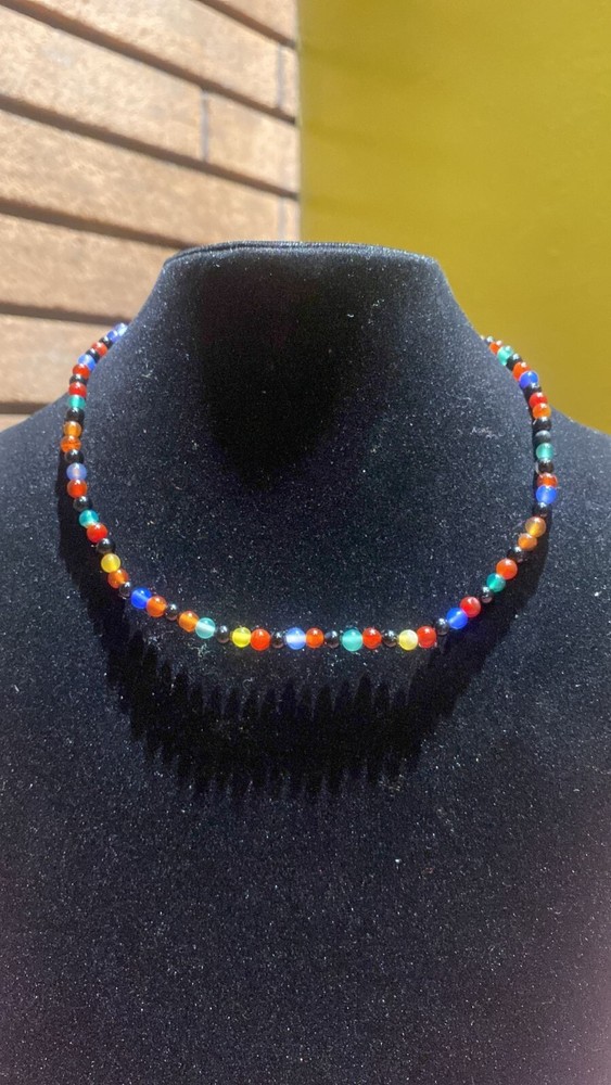 4MM Mixed Stone Stretch Beaded Necklace Bracelet Anklet Set