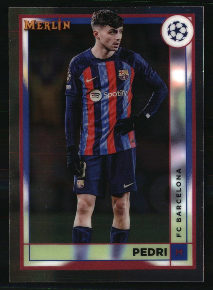 Pedri 2022-23 Merlin Chrome UEFA Club Competitions #47 SOCCER Card