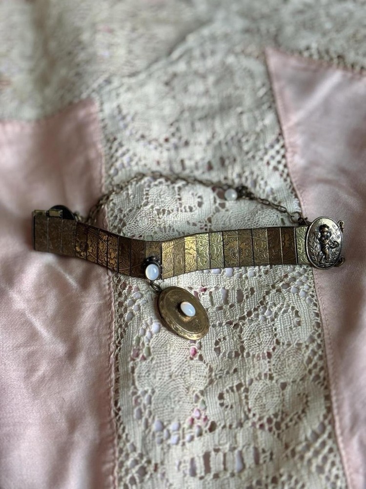 1920s–30s Victorian Revival Panel Choker Necklace with Locket Drop