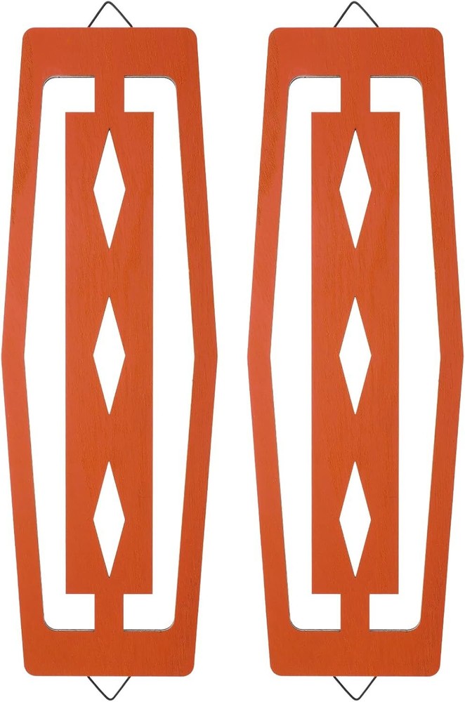 Mid century modern orange wood wall decor set of 2 by CroBlissful