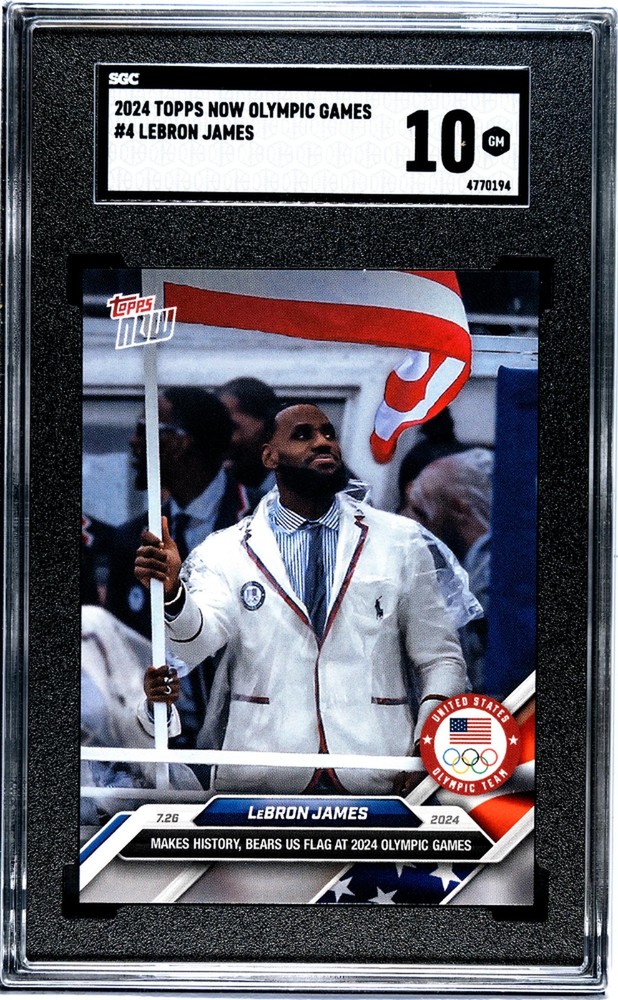 2024 Topps Now #4 LeBron James Olympic Games SGC 10
