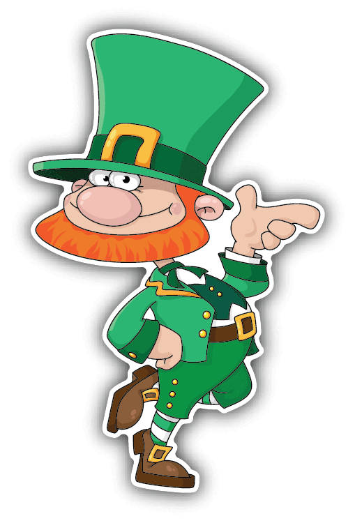 Leprechaun Funny Cartoon Car Bumper Sticker Decal
