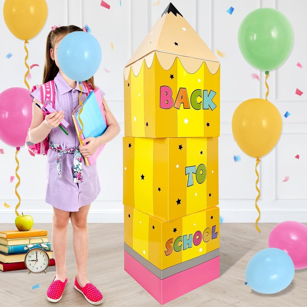 Colorful 4-Piece Jumbo Pencil Box Set for School Classroom Party Decor-image